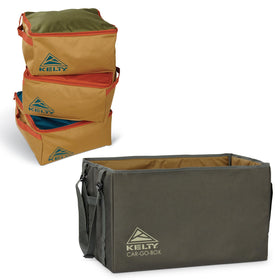 Kelty cargo box front view showing organized pods and easy access benefit