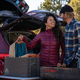 Kelty cargo box at campsite showing quick setup and efficient organization