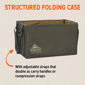 Kelty cargo box open top with U-zip for fast access to packed items