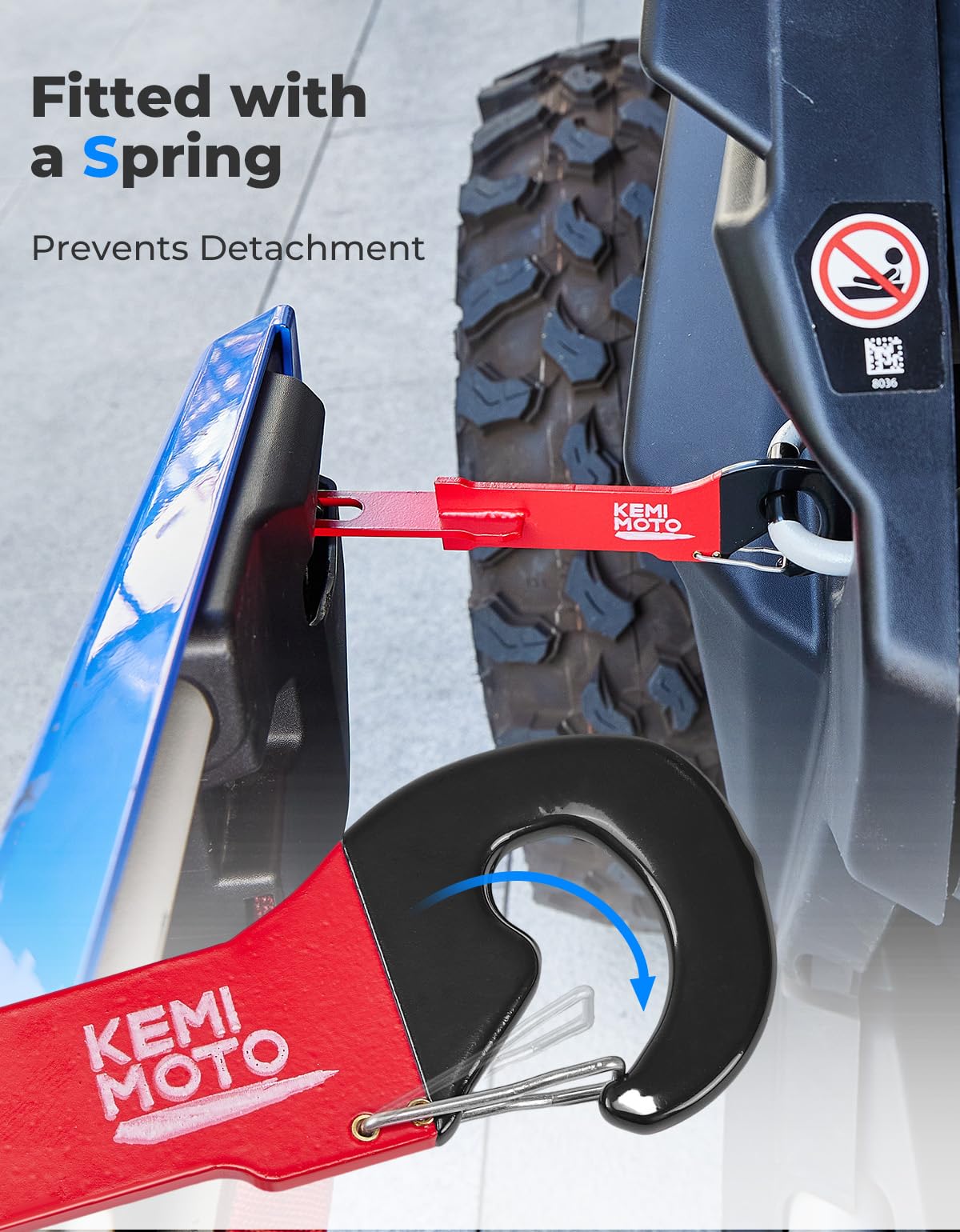 KEMIMOTO in-use on trail demonstrating secure door hold and ventilation