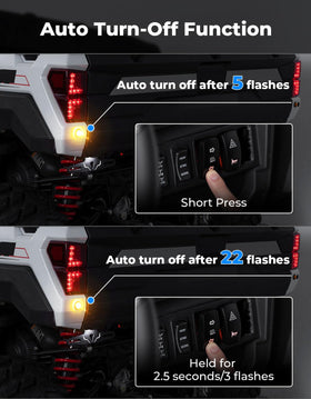 KEMIMOTO amber turn signal close detail showing lens clarity and high-visibility benefit
