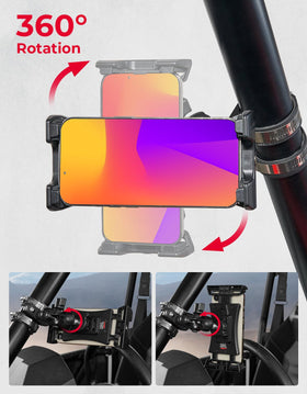 KEMIMOTO rotated on handlebar to show adjustable viewing angle benefit