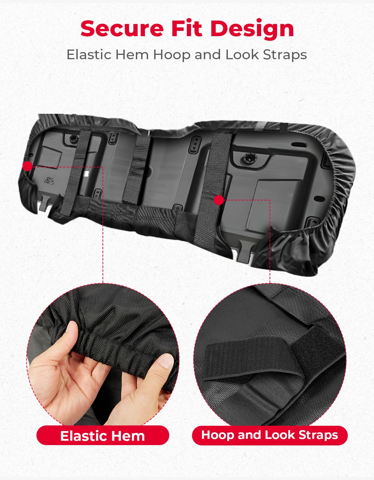 KEMIMOTO anti-slip surface texture improving rider grip