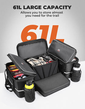 KEMIMOTO top-opened bag displaying large main compartment and internal pockets for organization