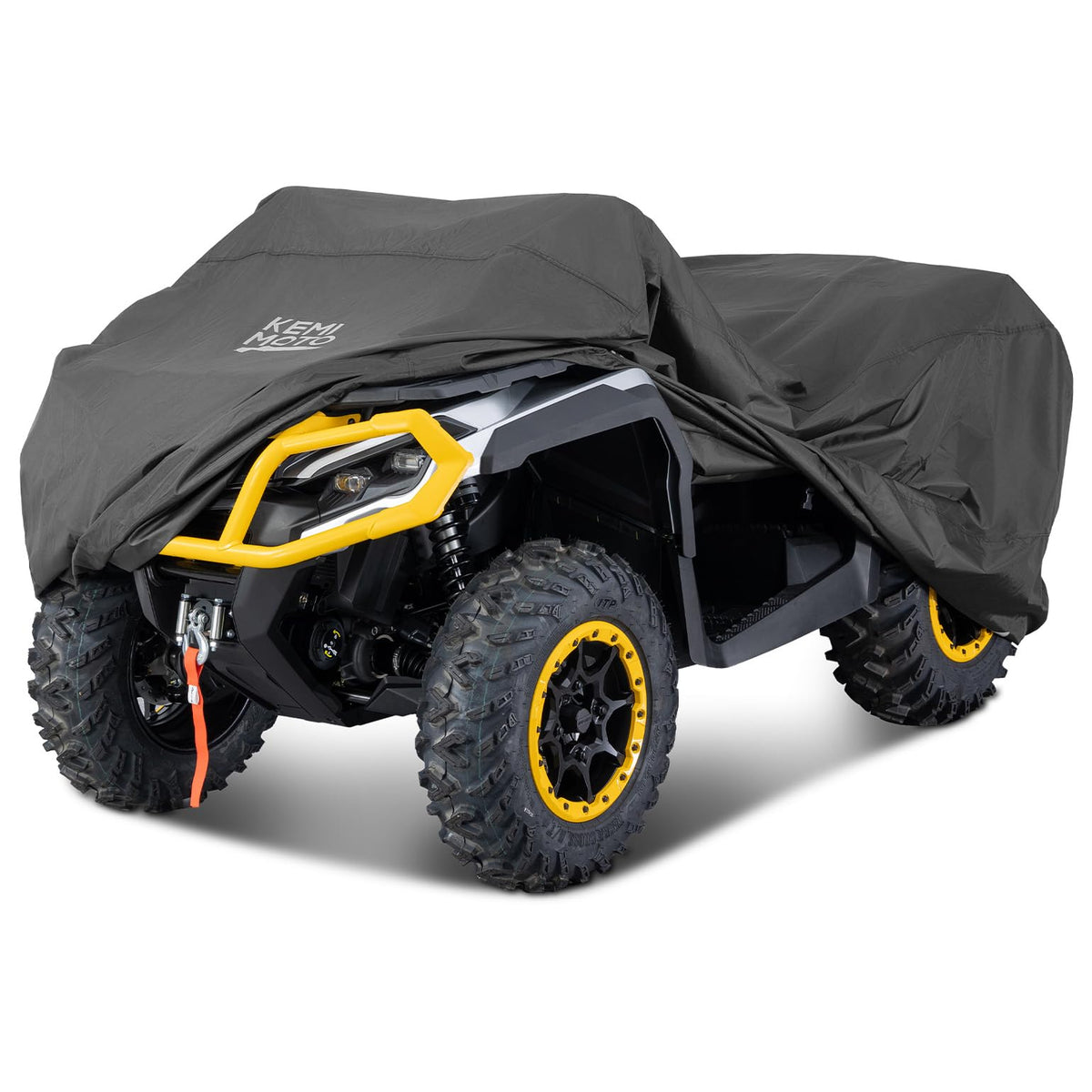 KEMIMOTO front view showing full ATV coverage and protection