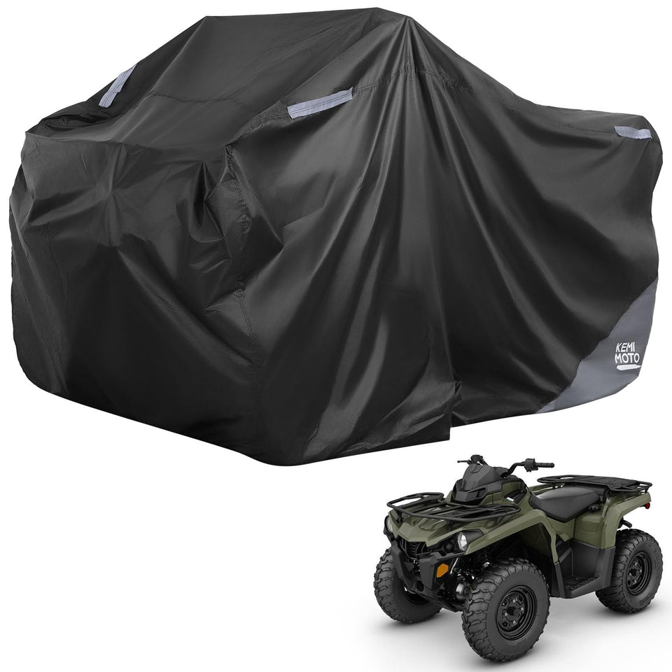 KEMIMOTO front view of cover showing full ATV protection and neat fit