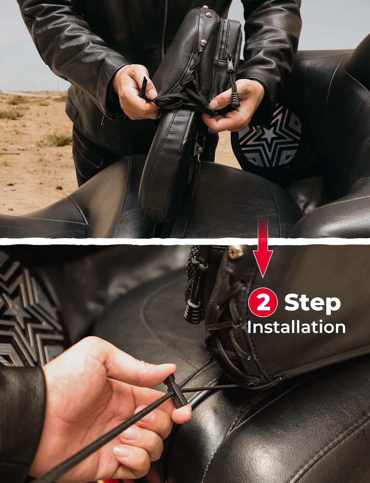 KEMIMOTO adjustable side straps detail for a secure, tool-free attachment