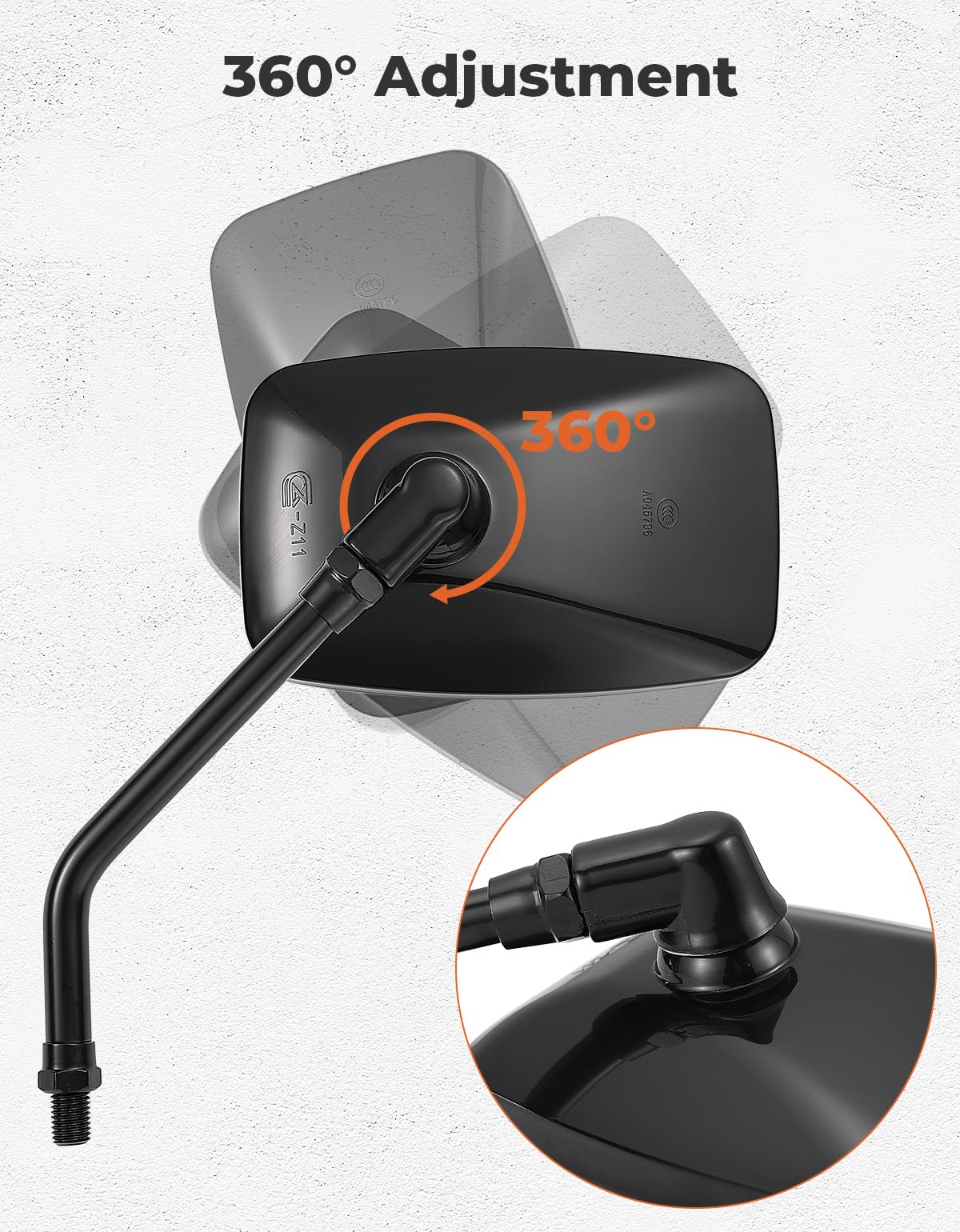 KEMIMOTO ball joint detail with rubber seal for smooth 360-degree adjustment