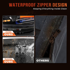 KEMIMOTO close-up of 1680D fabric texture showing durable water-resistant construction for protection