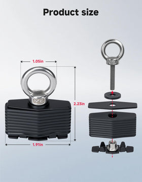 KEMIMOTO anchors holding cooler and toolbox illustrating secure cargo transport