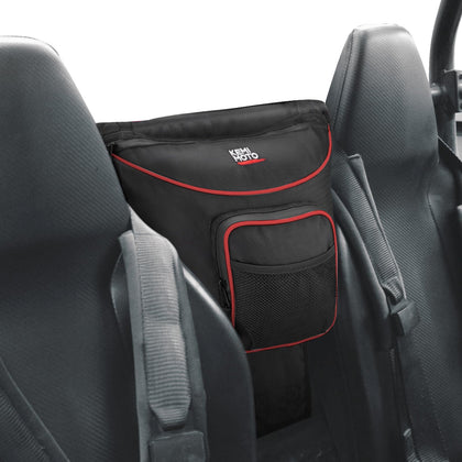 KEMIMOTO center bag front view showing shape and secure straps for organized storage