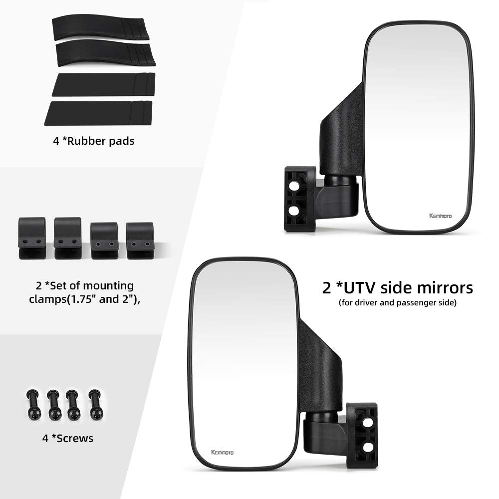 KEMIMOTO center convex mirror and aluminum bracket close-up for secure fit benefit
