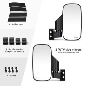 KEMIMOTO center convex mirror and aluminum bracket close-up for secure fit benefit