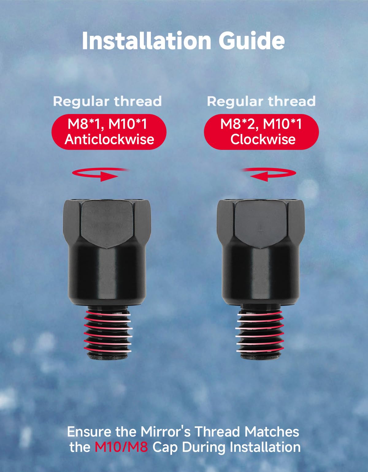 KEMIMOTO clamp and adapters laid out for easy universal fit benefit