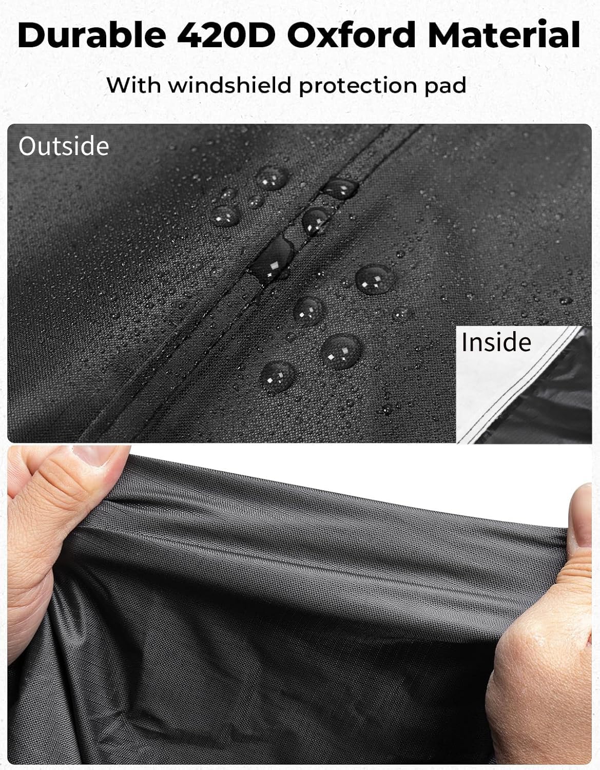 KEMIMOTO close-up of 420D fabric texture demonstrating durable protection
