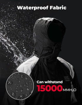 KEMIMOTO fabric and taped seam close-up demonstrating waterproof durability