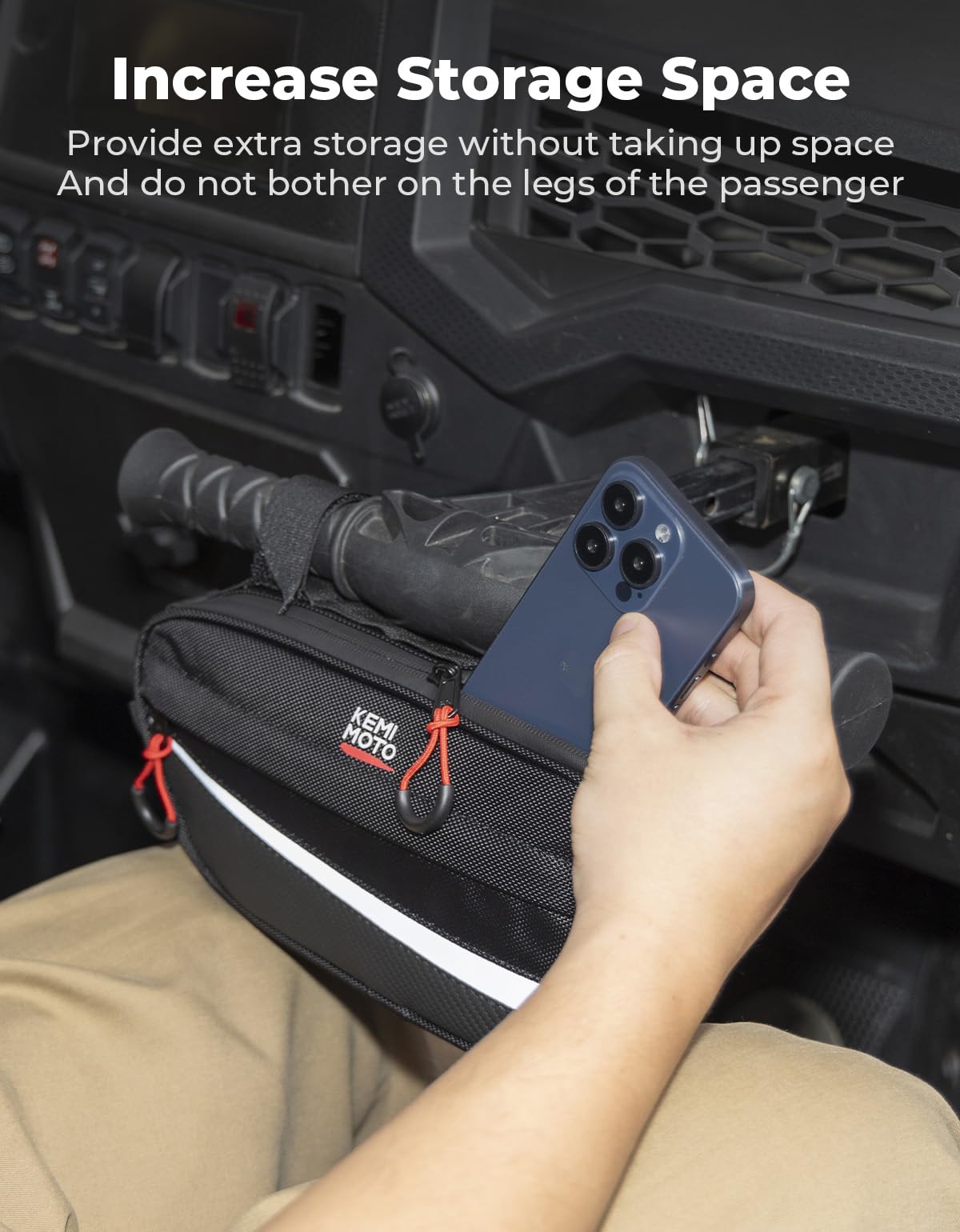 KEMIMOTO close-up of 1680D fabric texture highlighting abrasion resistance