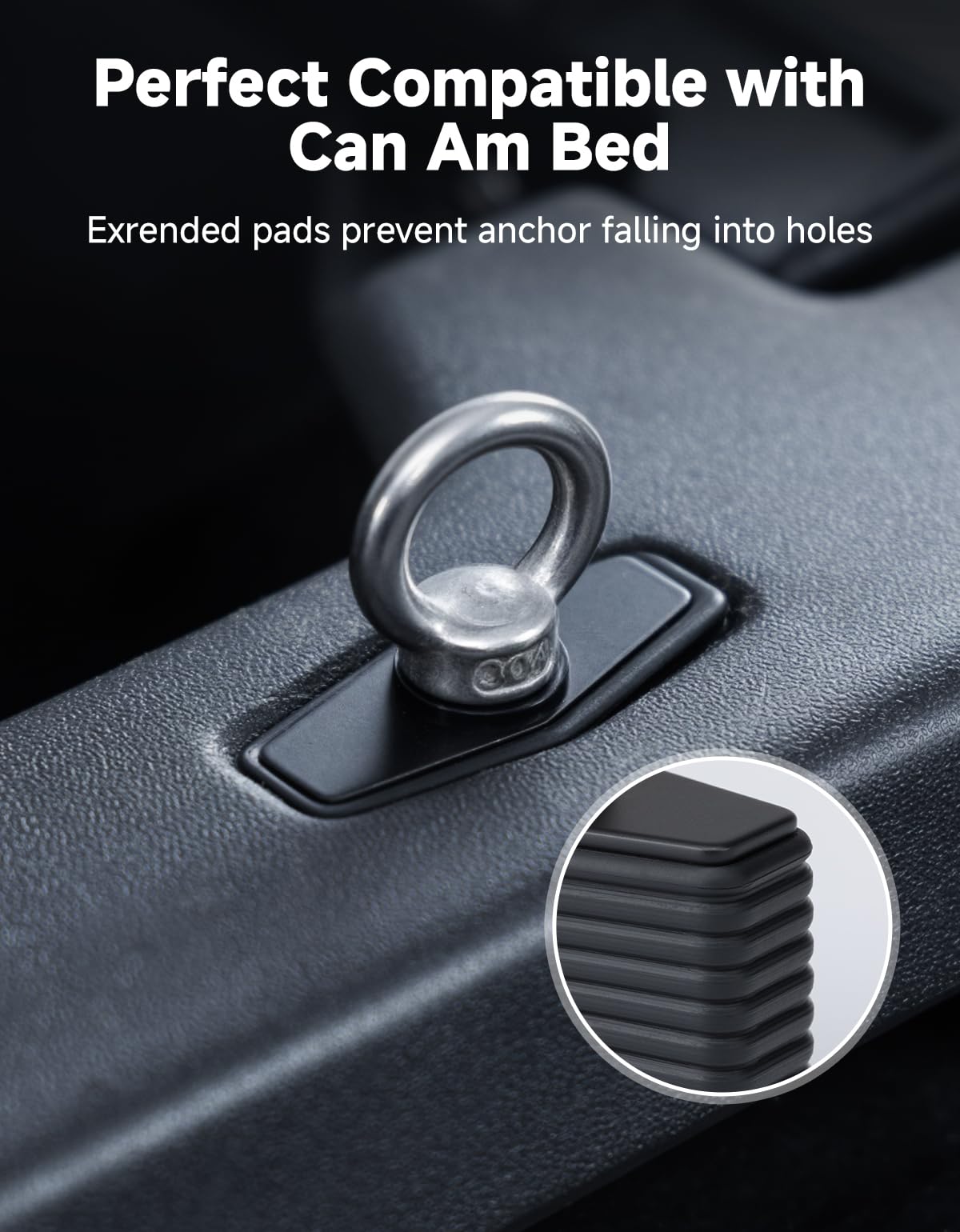 KEMIMOTO close-up of integrated eyelet highlighting secure attachment point