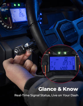KEMIMOTO column switch close-up with integrated horn and hazard controls
