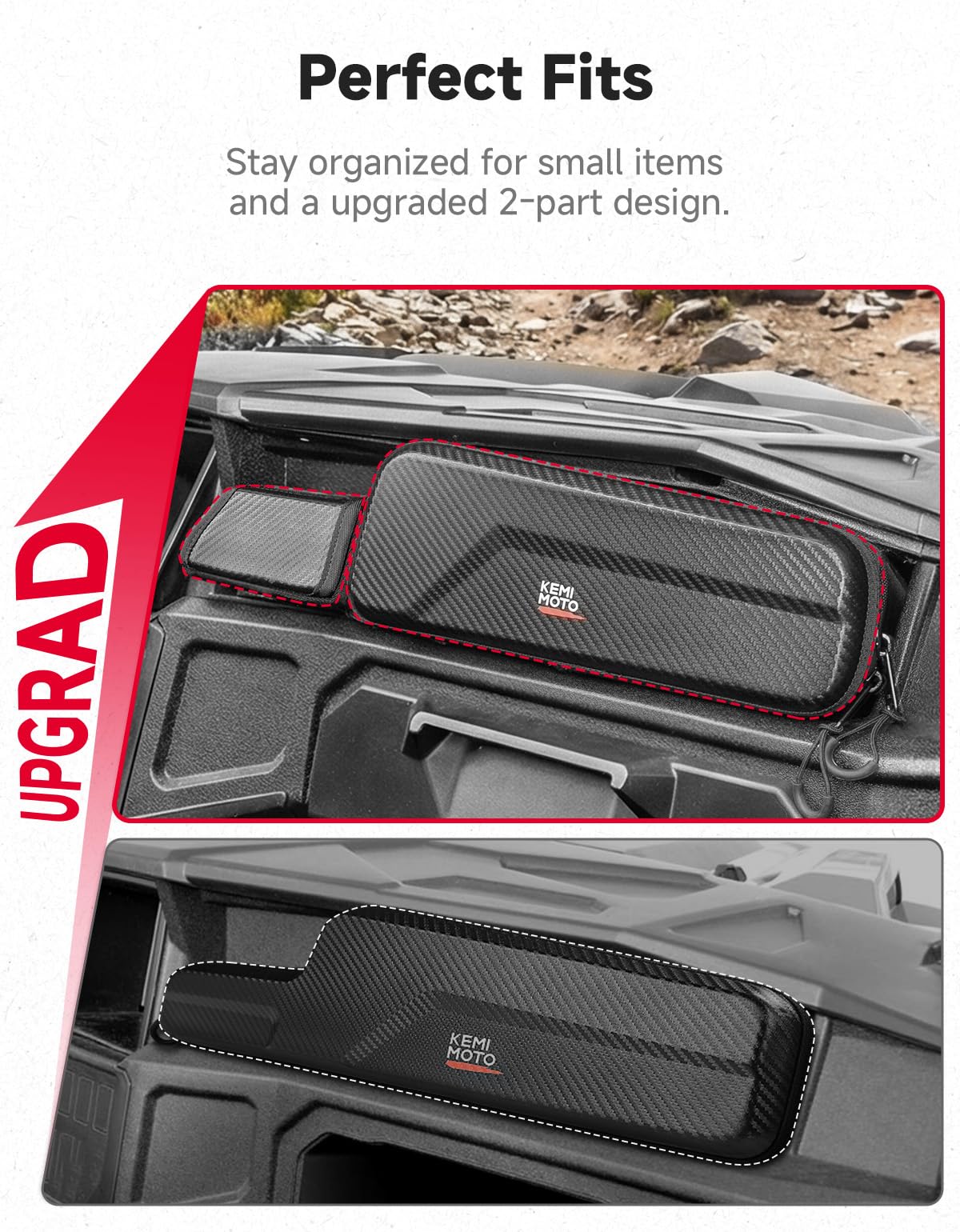 KEMIMOTO detachable flap pouch detail demonstrating easy separation of valuables