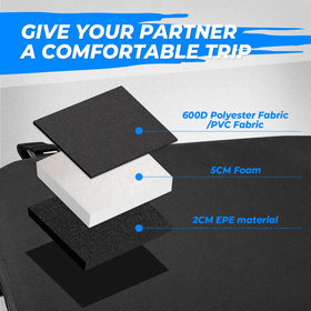 KEMIMOTO close-up of 600D waterproof fabric highlighting wipe-clean benefit