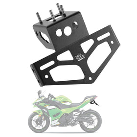 KEMIMOTO front view of fender eliminator showing streamlined license plate mount and clean tail
