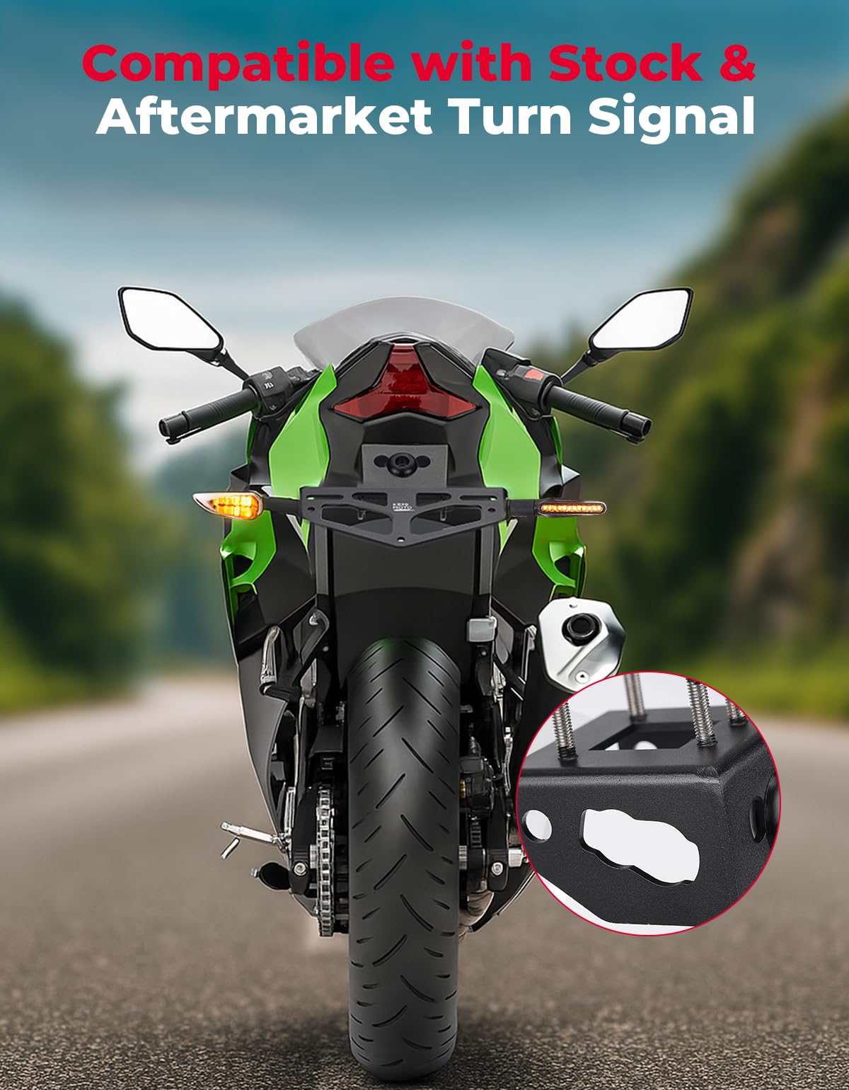 KEMIMOTO side profile of bracket highlighting compact design and improved rear aesthetics