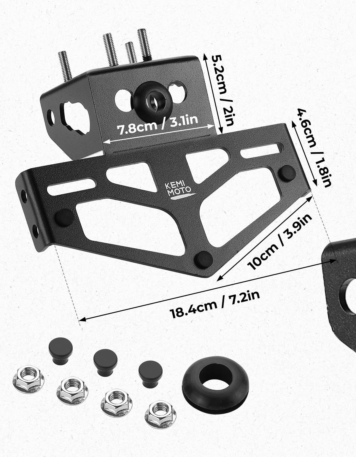 KEMIMOTO wiring and hardware detail showing included accessories for easy installation