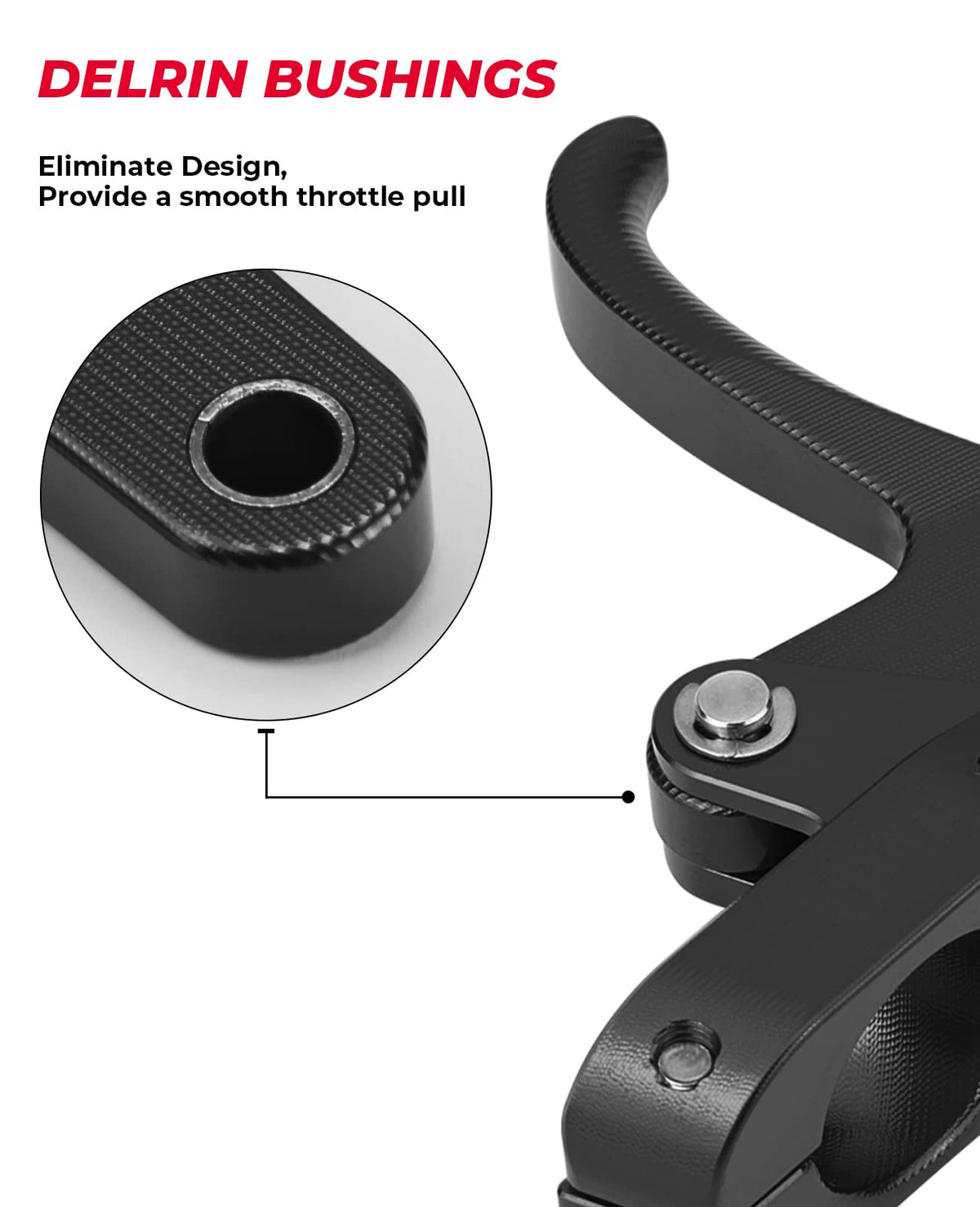 KEMIMOTO throttle mounted on handlebar showing easy installation and rider comfort benefit