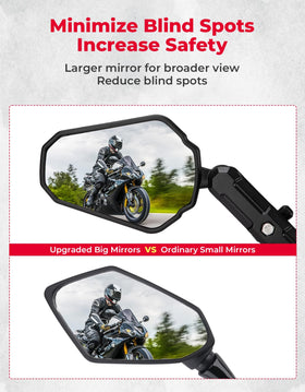 KEMIMOTO folded mirror position illustrating compact storage and protection