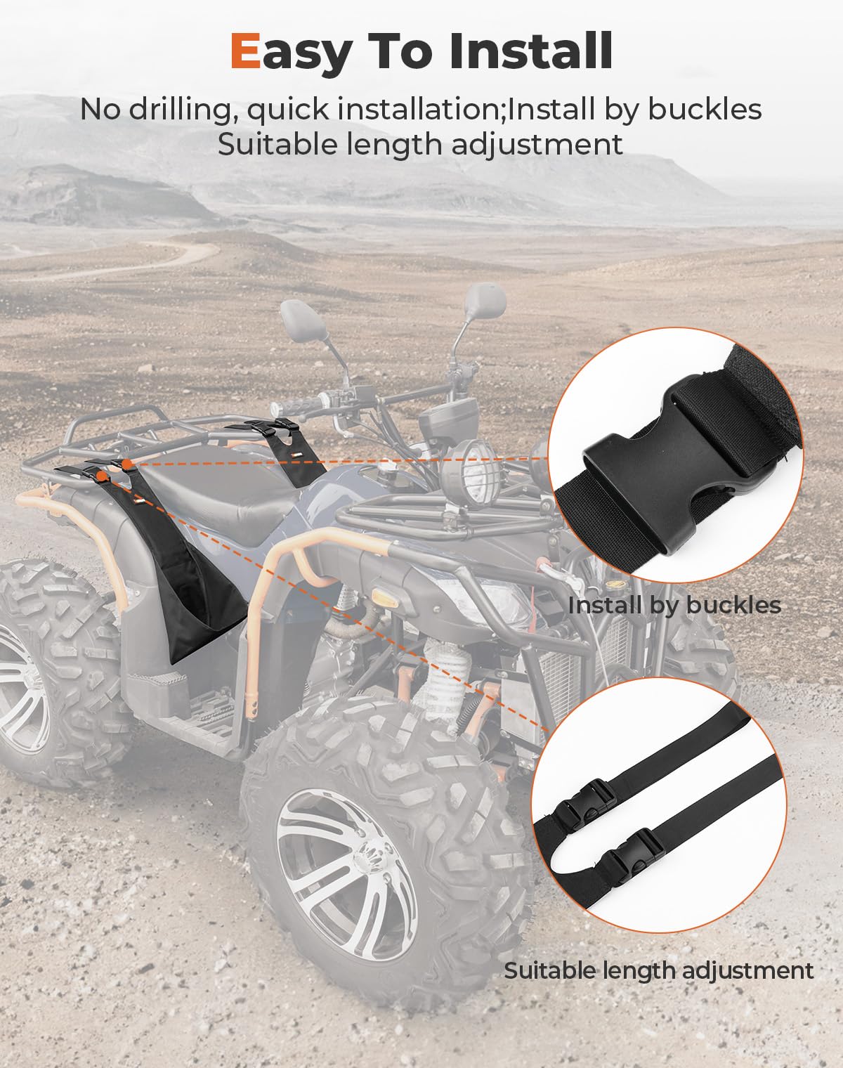 KEMIMOTO adjustable strap and quick-release buckle detail showing tool-free installation