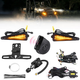 KEMIMOTO front amber turn signal showing bright visibility and safety