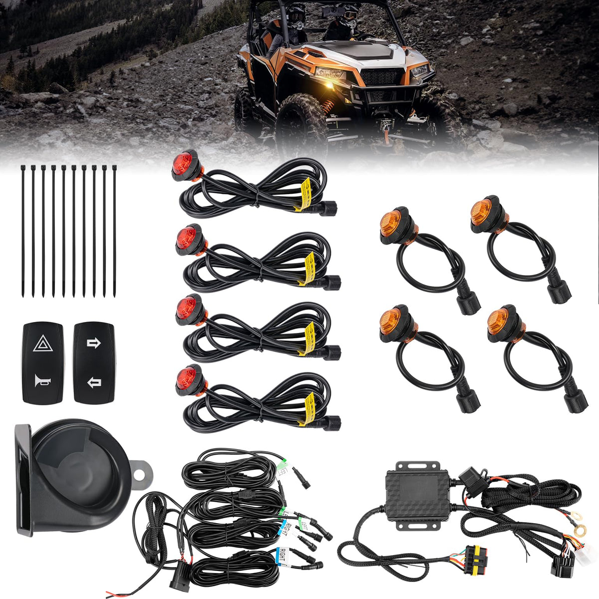 KEMIMOTO front assembly showing turn signals and benefit of clear visibility