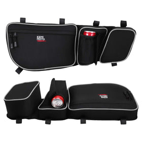 KEMIMOTO white front door bag showing fit and clean look