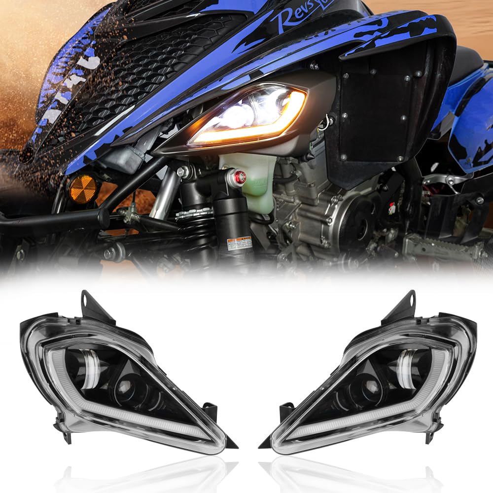 KEMIMOTO front headlight assembly showing complete fit and improved visibility