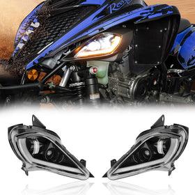 KEMIMOTO front headlight assembly showing complete fit and improved visibility