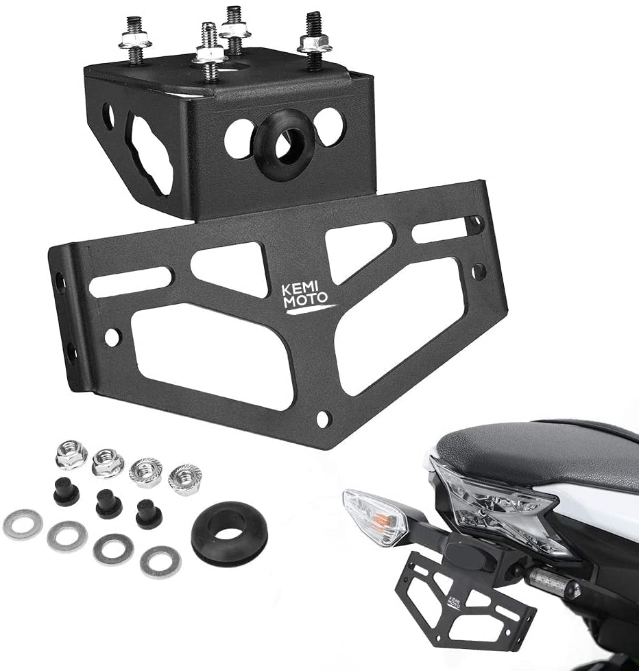 KEMIMOTO front-mounted bracket shown on rear tail for cleaner look
