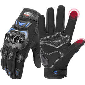 KEMIMOTO front view of gloves showing overall fit and styling for confident riding