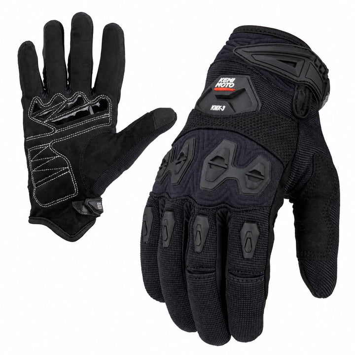 KEMIMOTO front view of gloves showing design and fit benefit