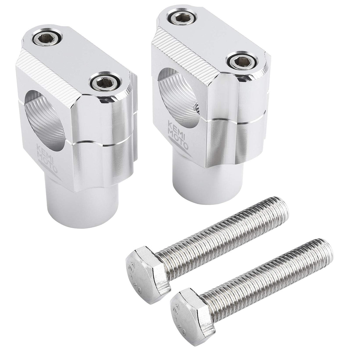 KEMIMOTO front view of handlebar riser clamps showing fit and finish benefits