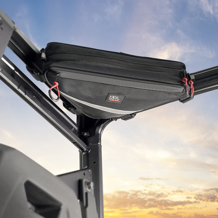 KEMIMOTO front view showing triangular bag and strap system for easy mounting