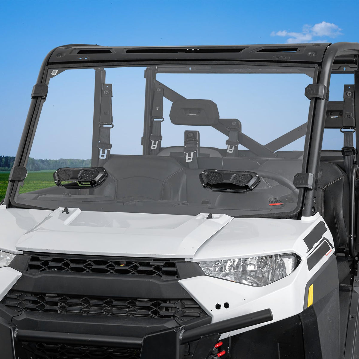 KEMIMOTO front windshield installed on Ranger showing full protection