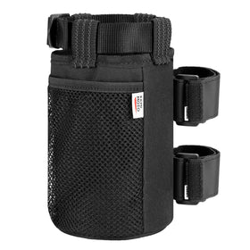 KEMIMOTO front view of both cup holders showing pockets and straps, organized storage benefit