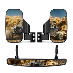 KEMIMOTO front view showing both side mirrors and clear wide visibility benefit