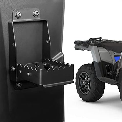 KEMIMOTO front view of rear foot rests showing wide platform and comfort