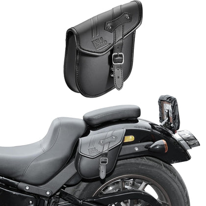 KEMIMOTO front view of mini saddlebag showing compact storage benefit