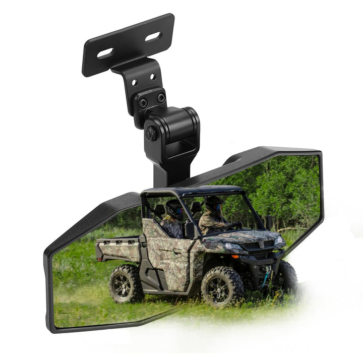 KEMIMOTO front-mounted mirror showing wide rear view and improved safety