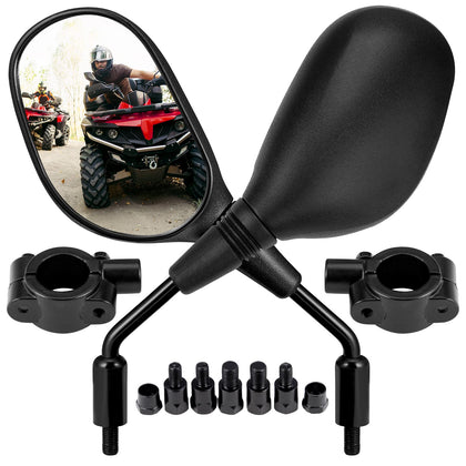 KEMIMOTO front view mirror pair showing clear rear visibility benefit