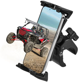 KEMIMOTO front-mounted on UTV roll bar showing secure hold and stability