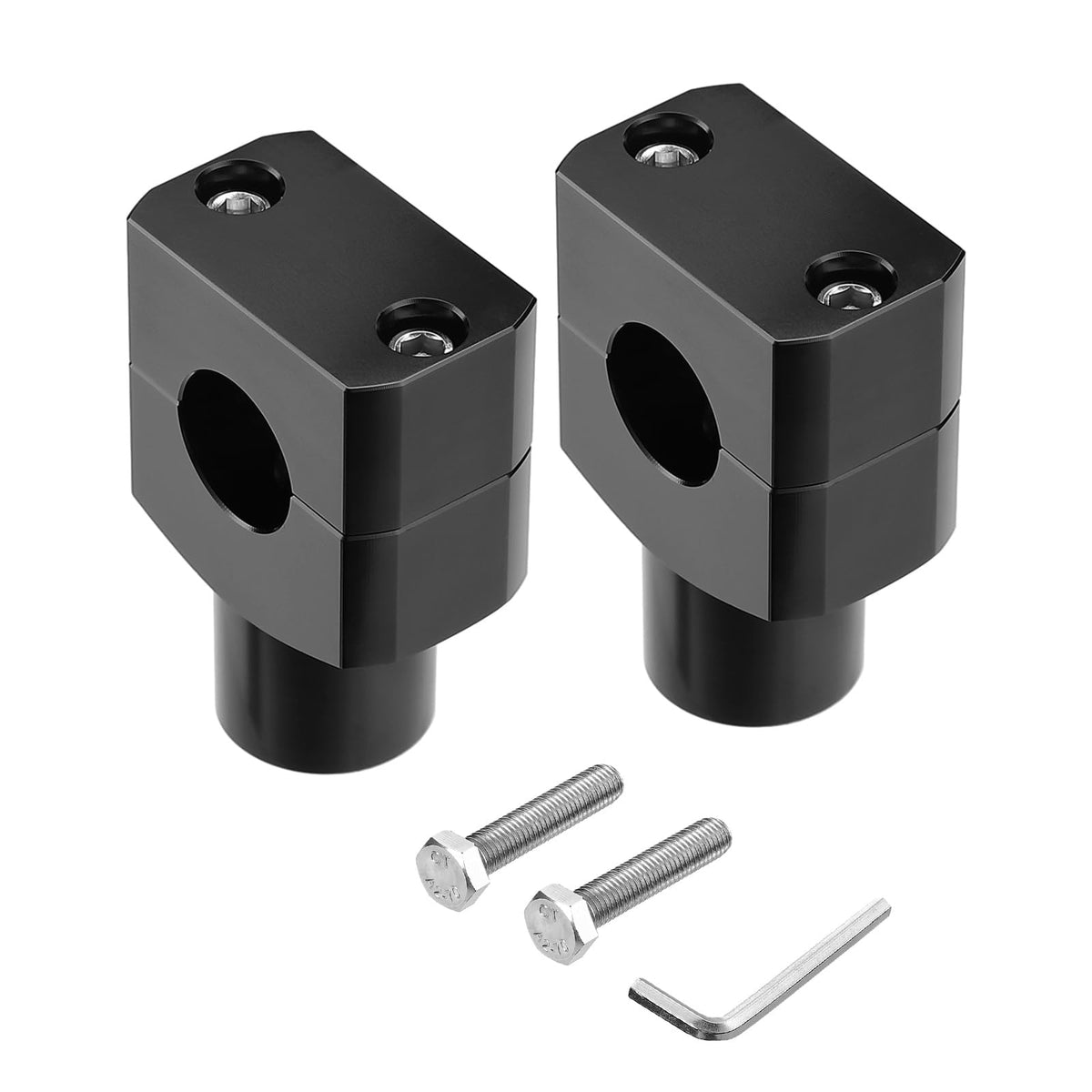 KEMIMOTO front view of risers mounted showing improved ergonomics and control
